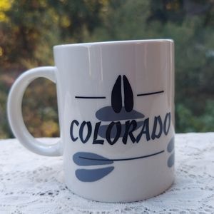Colorado Souvenir Coffee Mug Elk Head and Hoof Prints Design